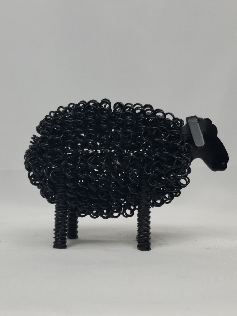 Black Wire Loop Sheep Figurine - Decorative Home Accent